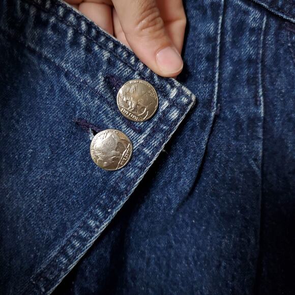 Vintage ROCKIES Waist 27 Blue Western Skirted Jeans - Picture 3 of 11